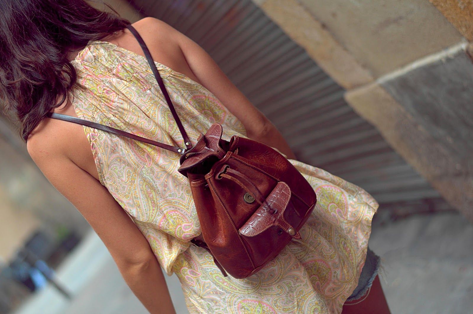 vestido zara, shorts levi's, bolso vintage, pulseras, india, sandalias zara, born barcelona