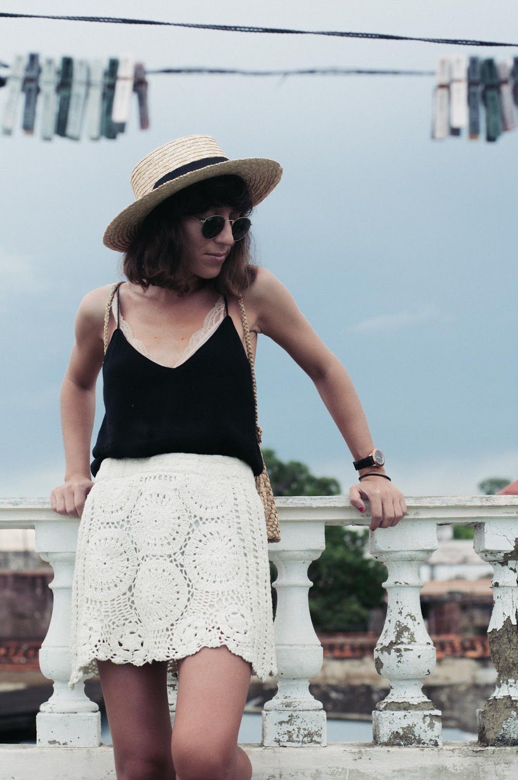Espardeñas, falda Zara, top Mango, Lack of Color