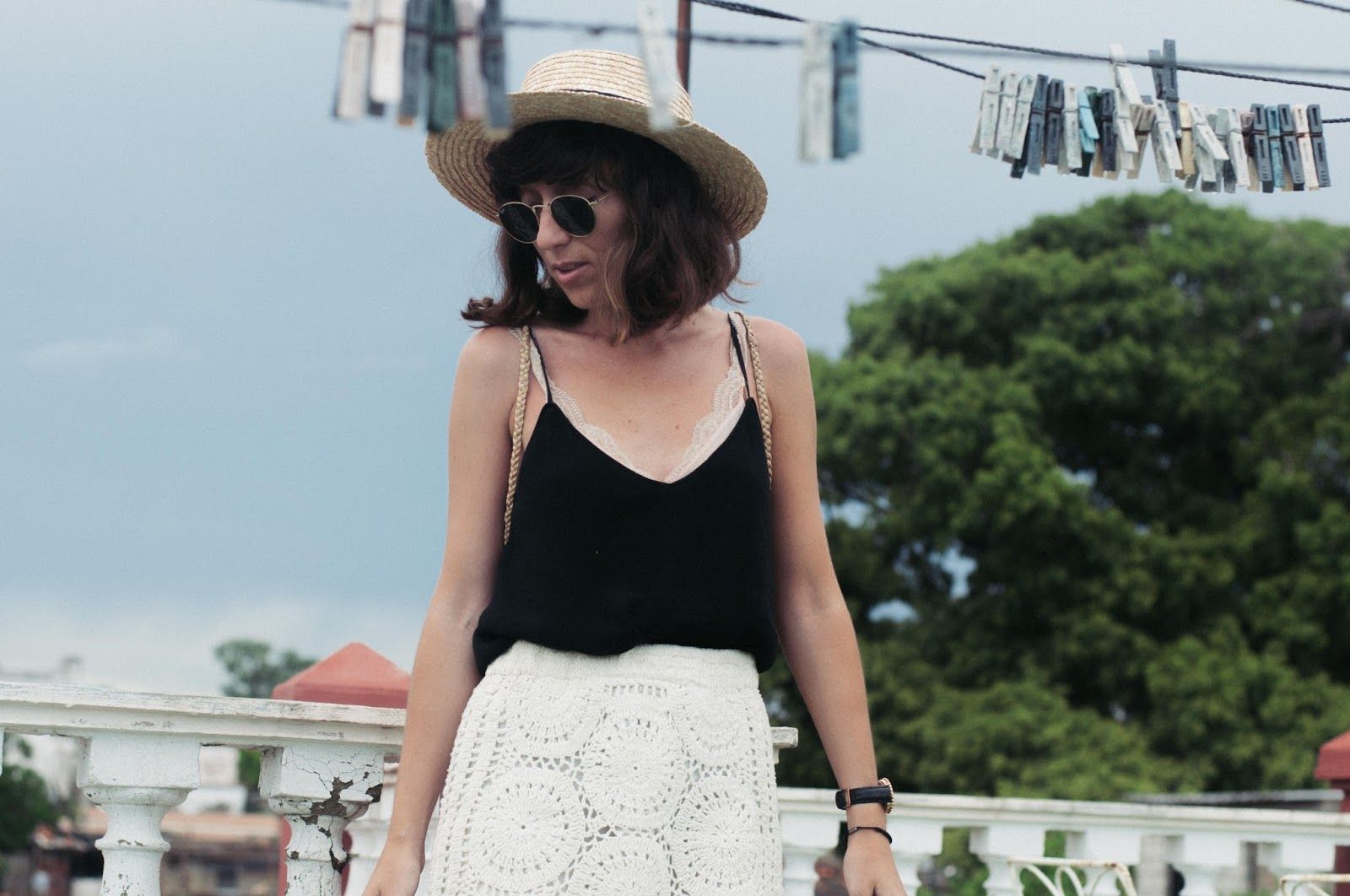 Espardeñas, falda Zara, top Mango, Lack of Color