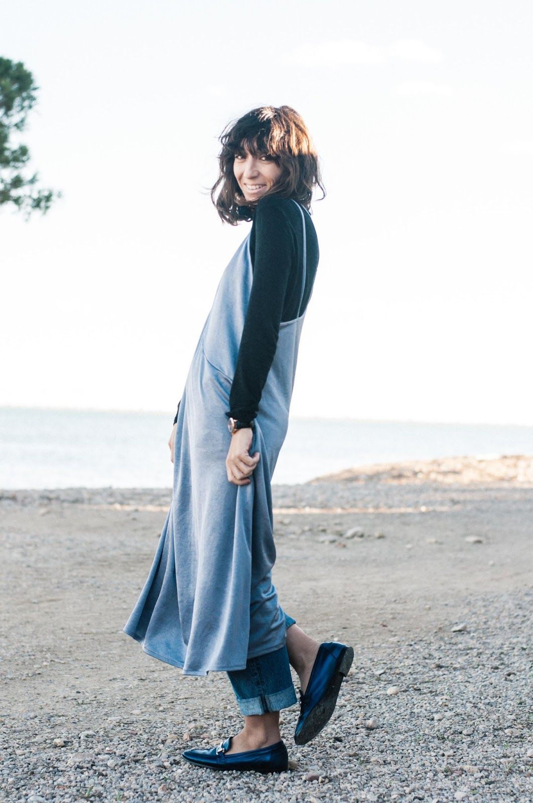 Vestido Camiseta Zara, Mocasines Zara
