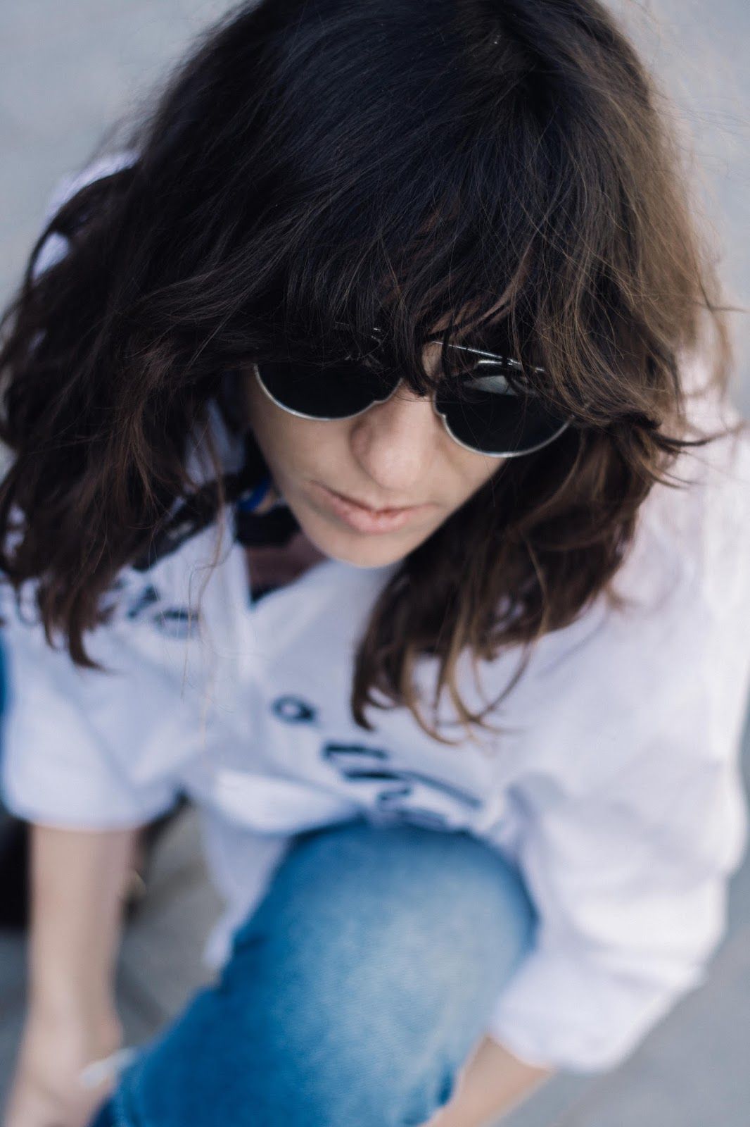 camisa Zara, flared jeans, lace up flats & Other Stories