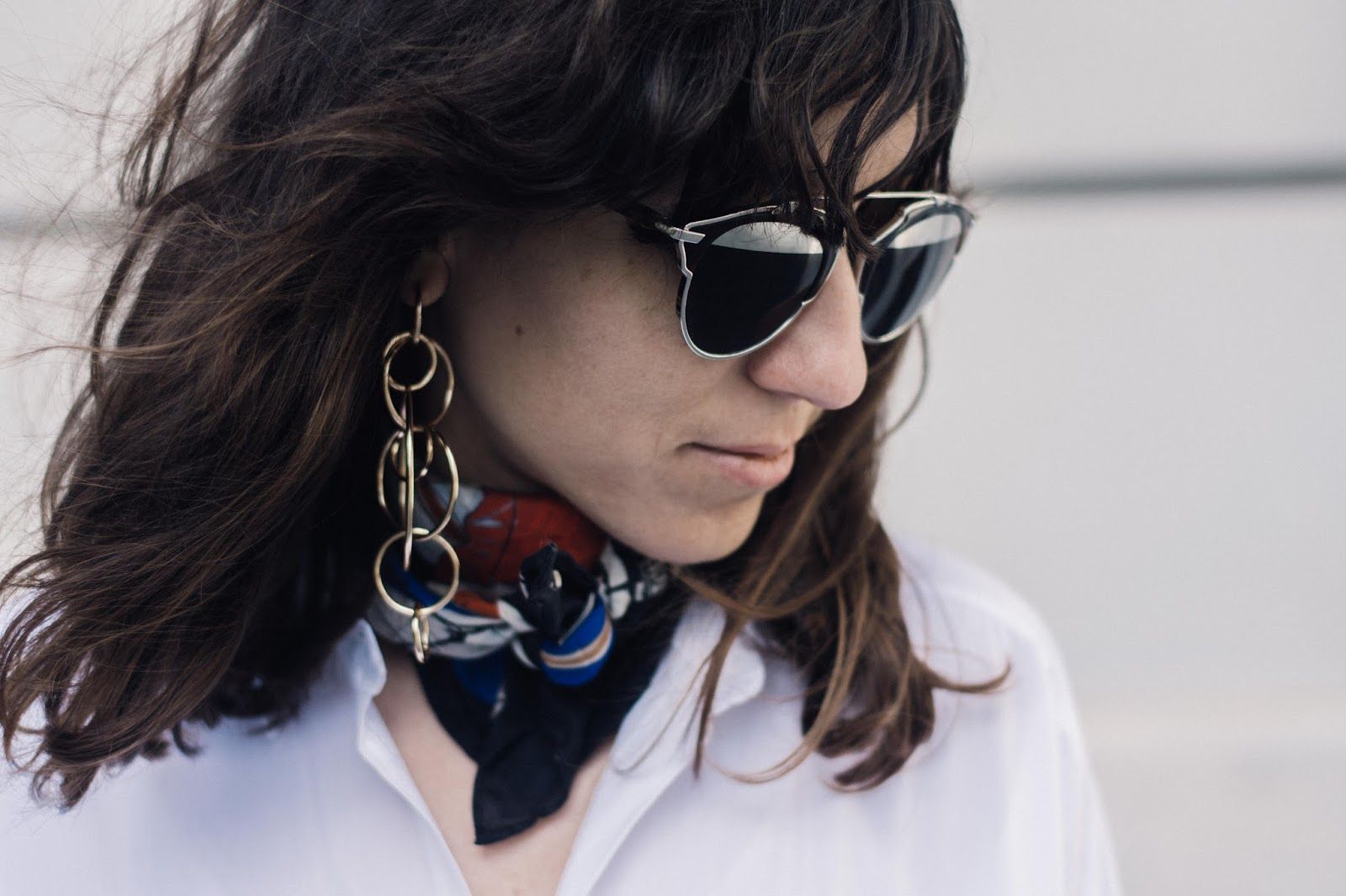 camisa Zara, flared jeans, lace up flats & Other Stories