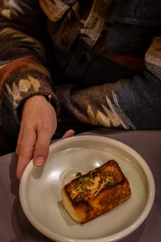 Torrija con trufa y crema de mascarpone del restaurante Moscada Barcelona