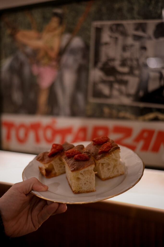 Focaccia de la Trattoria Enriquetto restaurante italiano en Barcelona